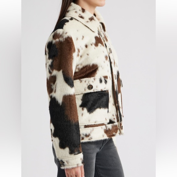 Bernardo Cow Print Faux Fur Jacket - Picture 5 of 7